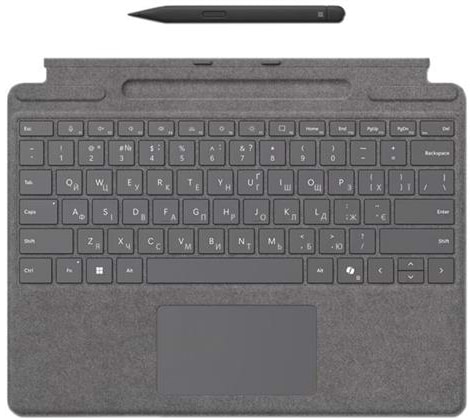 Клавиатура беспроводная Microsoft для Surface Pro 8 - 11, Pro X со стилусом, UKR/ENG, платиновая (8X8-00164) - Фото 1