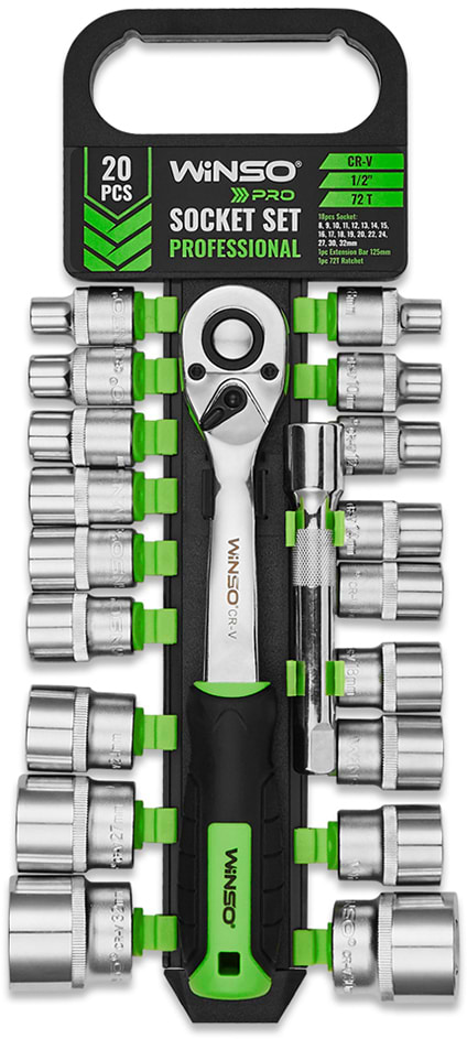 Набір торцевих голівок Winso PRO 1/2 72Т, CR-V, 8-32 мм (902020)