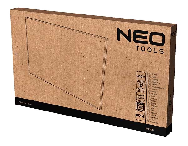 Фото - Обогреватель инфракрасный Neo Tools 450Вт 90х50х3.6 см White (90-105)