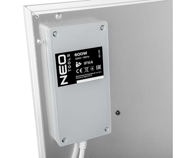 Фото - Обогреватель инфракрасный Neo Tools 600Вт 100х60х3.8 см White (90-106)