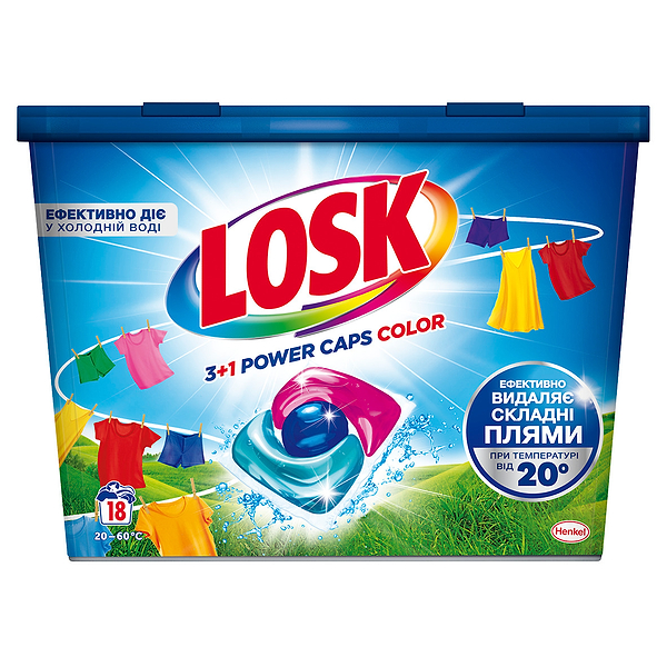 Фото - Капсули для прання Losk Тріо-капсули Колор 18 шт