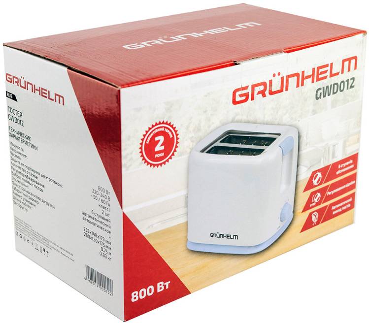Фото - Тостер Grunhelm GWD012 White