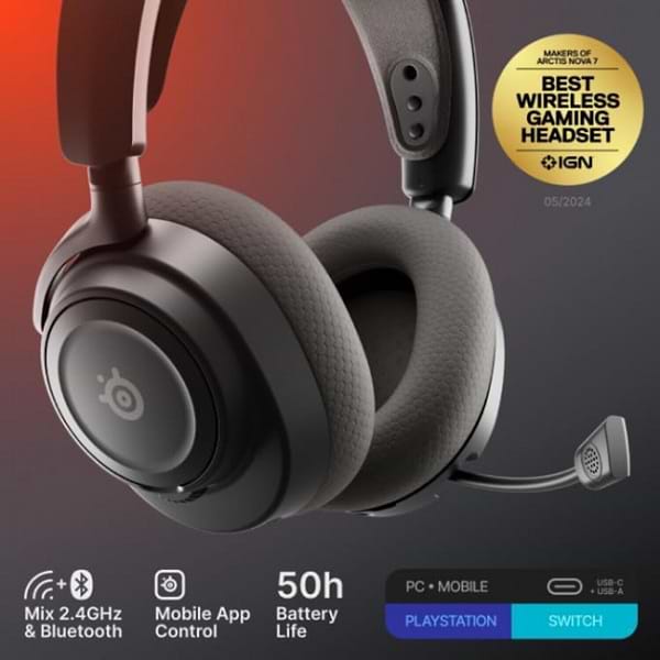 Фото - Гарнітура бездротова ігрова SteelSeries Arctis Nova 7 Gen 2 Wireless Black (61730)