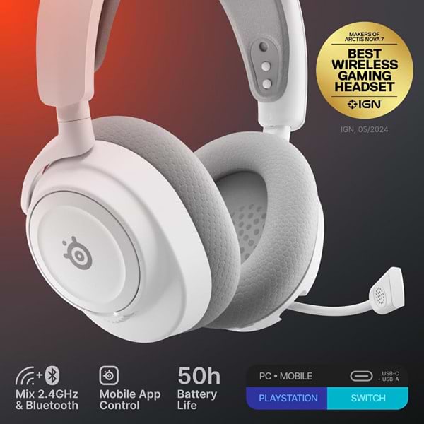 Фото - Гарнитура беспроводная игровая SteelSeries Arctis Nova 7 Gen 2 Wireless White (61731)