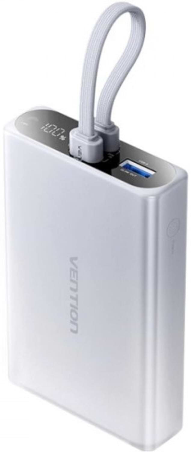 Батарея мобільна Vention 10000 mAh 22,5W PD, USB-A, USB-C In/Out, Lightning In/Out, Gray (FHZM0) - Фото 1