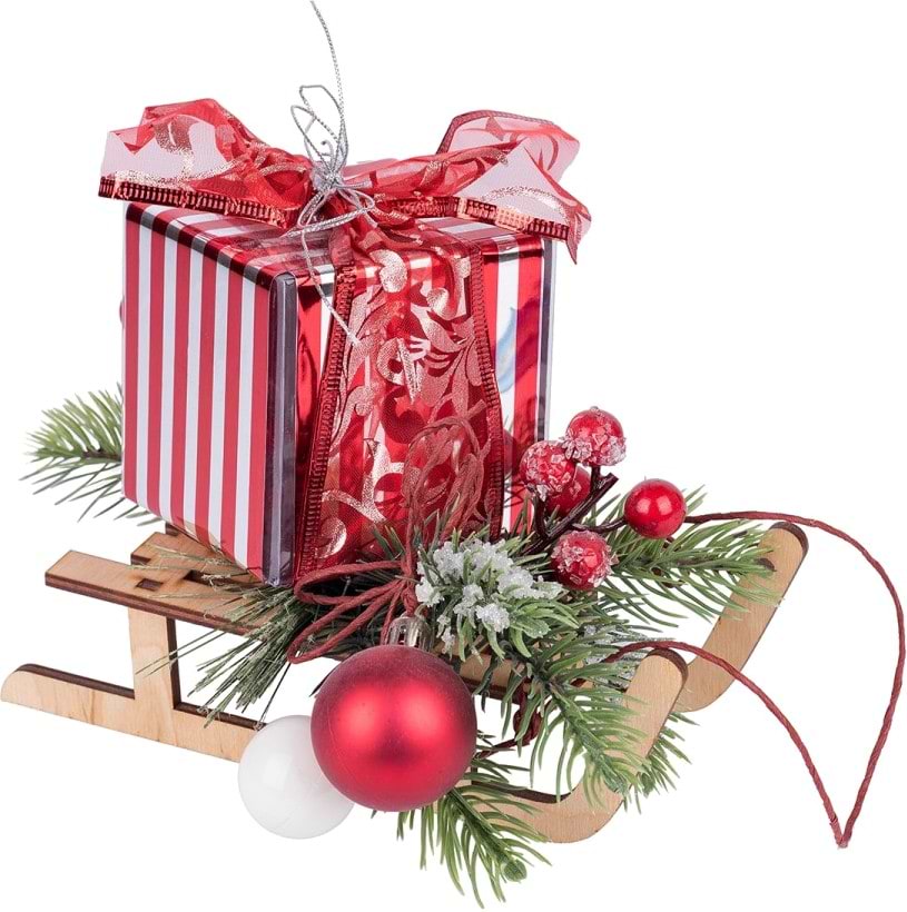 Композиція New Year YES! Fun Подарунок на санках d-25 см (904429) - Фото 1