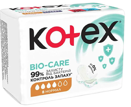 Прокладки гігієнічні Kotex Bio-Care Normal 8 шт. (5029053590905)