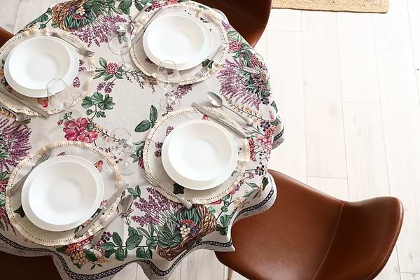 Фото - Скатертина овальна Прованс Лавандове поле 135х240 см (034199)