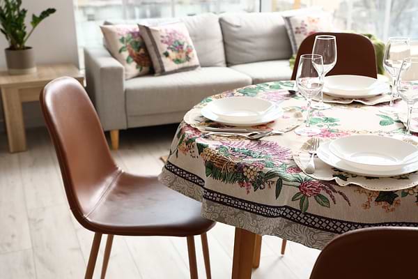 Фото - Скатертина овальна Прованс Лавандове поле 135х240 см (034199)