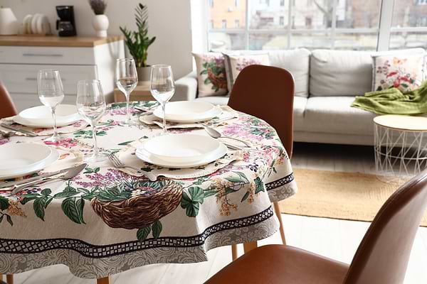 Фото - Скатертина овальна Прованс Лавандове поле 135х240 см (034199)