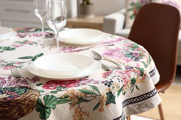 Фото - Скатертина овальна Прованс Лавандове поле 135х240 см (034199)