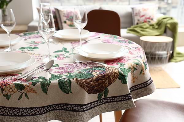 Фото - Скатертина овальна Прованс Лавандове поле 135х240 см (034199)