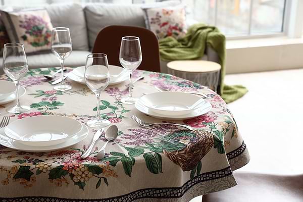 Фото - Скатертина овальна Прованс Лавандове поле 135х240 см (034199)