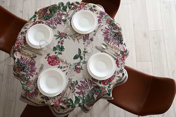 Фото - Скатертина овальна Прованс Лавандове поле 135х240 см (034199)