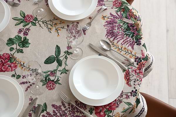 Фото - Скатертина овальна Прованс Лавандове поле 135х240 см (034199)