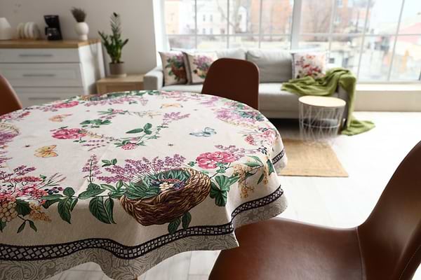 Фото - Скатертина овальна Прованс Лавандове поле 135х240 см (034199)