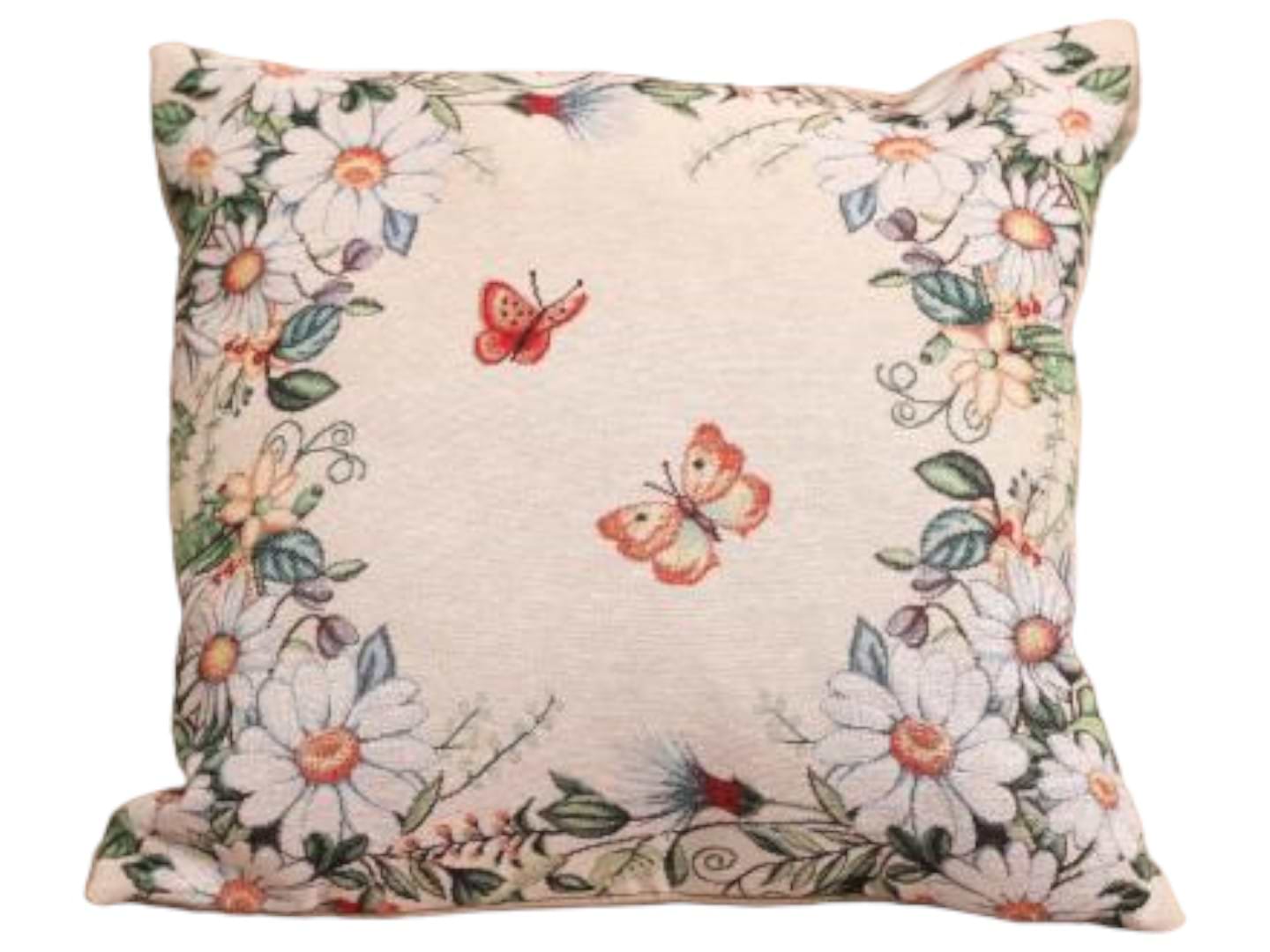 Подушка декоративна Прованс Alicia метелики та квіти 45х45 см (021823)