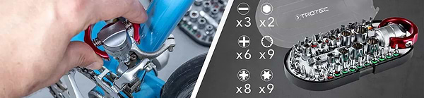 Фото - Викрутка зі змінними бітами Trotec 40 шт. Bit and Socket Wrench Set (6200001005)
