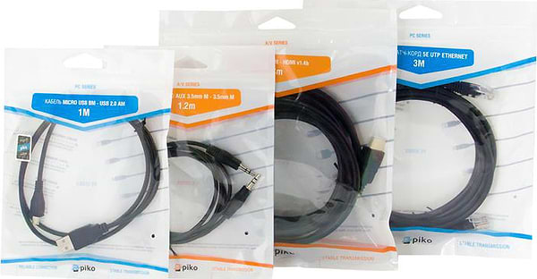 Фото - Кабель патч-корд Piko CAT5e UTP Ethernet RJ45 5 m Black (1283126474064)