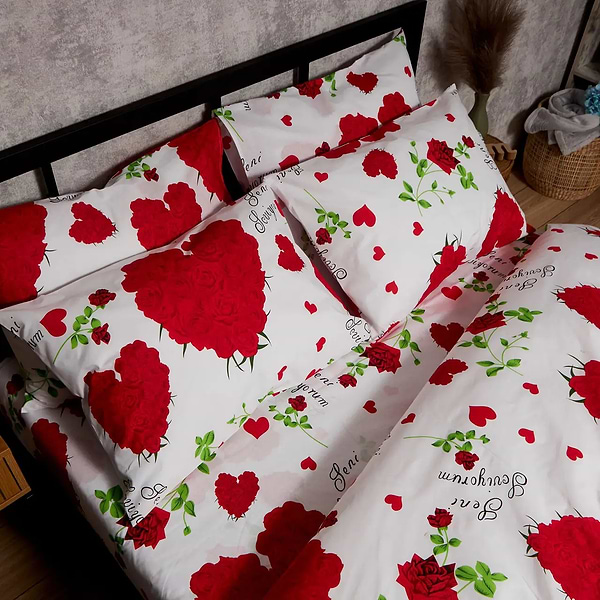 Фото - Комплект постільної білизни Moon&Star Бязь Gold Люкс Scarlet Romance King Size 220x240 нав. 4х50х70 (MS-820009768)