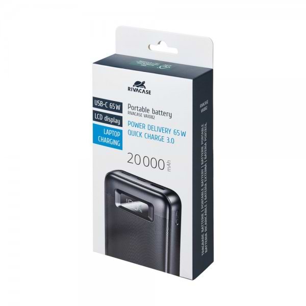 Фото - Батарея мобильная RIVACASE 20000 mAh 65W Black (RIVAPOWER VA1082 (Black))