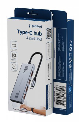Фото - Хаб USB Gembird USB 3.2 Silver (UHB-CM-U310-A4-01)