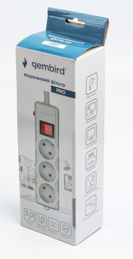 Фото - Сетевой фильтр Gembird 3 р 3m (SPG3-G-10G-PRO)