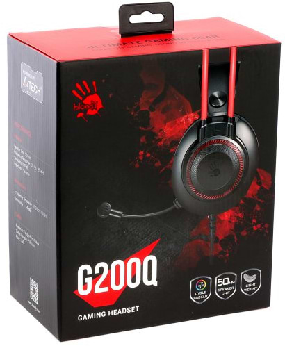 Фото - Гарнітура дротова ігрова Bloody G200Q (Black+Red)
