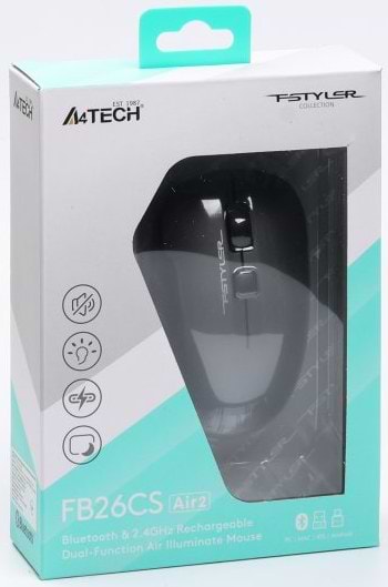Фото - Уценка - Мышь беспроводная A4tech FB26CS Air2 (Smoky Grey)