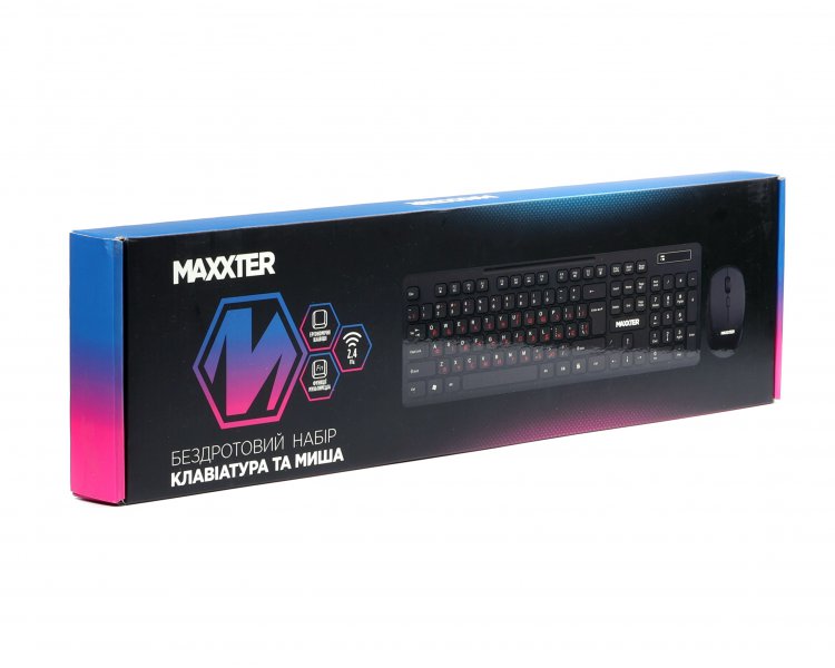 Фото - Клавиатура+мышь беспроводная Maxxter KMS-WCM-02B-UA
