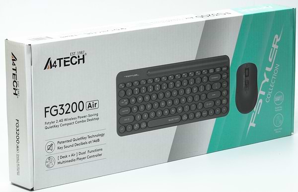 Фото - Клавиатура+мышь беспроводная A4tech Fstyler FG3200 Air Grey