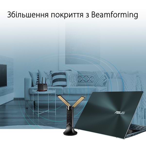Фото - USB-адаптер мережі WiFi Asus USB-AX56 подовжувач-підставка