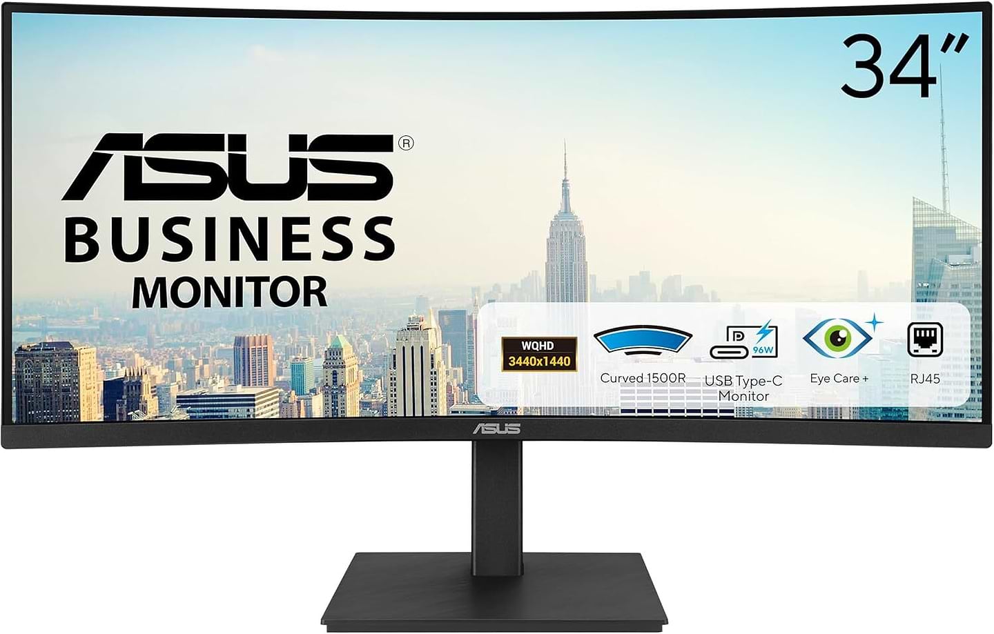 Монитор Asus VA34VCPSR Black - Фото 1