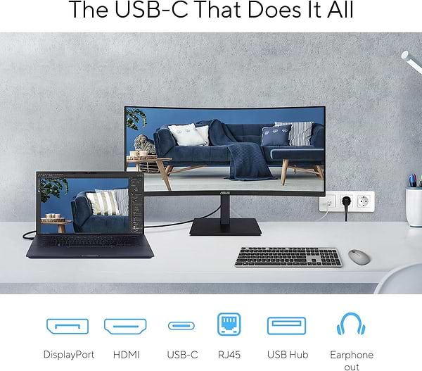 Фото - Монітор Asus VA34VCPSR Black