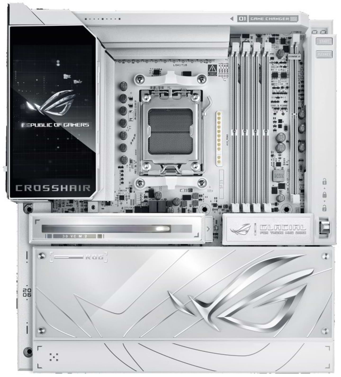 Материнська плата Asus ROG CROSSHAIR X870E GLACIAL 4xDDR5 White (90MB1NQ0-M0EAY0)