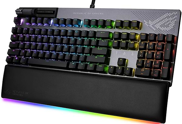 Фото - Клавіатура дротова ігрова Asus ROG Strix Flare II Animate RGB 113key NX Red USB EN Black