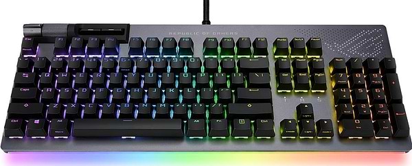 Фото - Клавіатура дротова ігрова Asus ROG Strix Flare II Animate RGB 113key NX Red USB EN Black