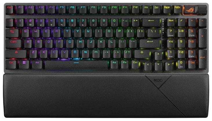 Клавіатура бездротова ігрова Asus ROG Strix Scope II, 96key, NX Snow, USB-A/WL/BT, EN/UK, RGB Black (90MP037A-BKMA00)