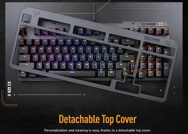 Фото - Клавіатура дротова ігрова Asus TUF Gaming K3 Gen II 97key Optical-Mechanical RGB Switch USB-A EN/UK Black (90MP0390-BKMA00)
