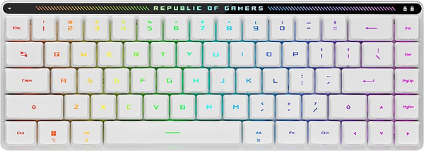 Фото - Клавіатура бездротова ігрова Asus ROG Falchion RX Low Profile Red Switch USB-A/WL/BT EN/UK RGB White (90MP03EC-BKMA10)