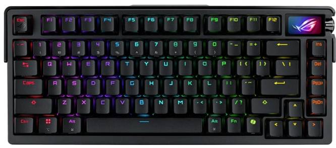 Фото - Клавіатура бездротова ігрова Asus ROG Azoth Extreme NX Snow Eng Wireless/Bluetooth/USB Black (90MP03MA-BKUA01)