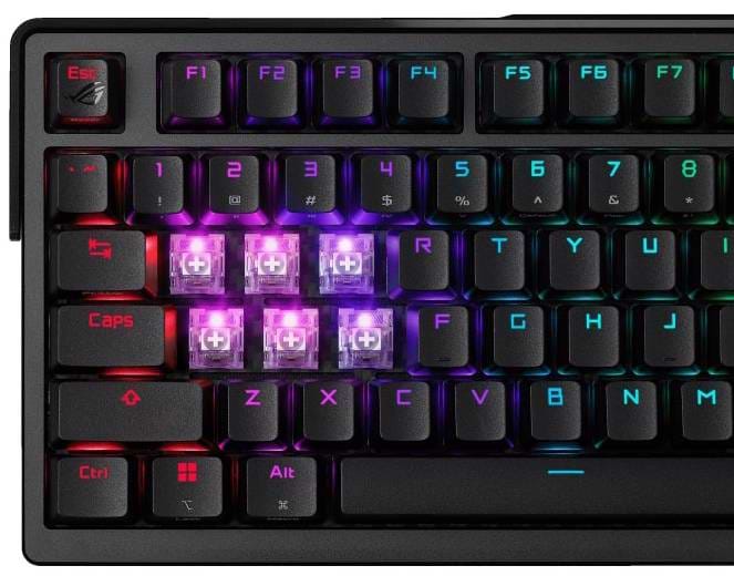 Фото - Клавіатура бездротова ігрова Asus ROG Azoth Extreme NX Snow Eng Wireless/Bluetooth/USB Black (90MP03MA-BKUA01)