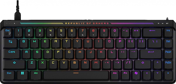 Фото - Клавіатура дротова ігрова Asus ROG Falchion Ace HFX, 68key, HFX Magnetic Switches, USB-A, EN, RGB, Black (90MP03VE-BKUA20)