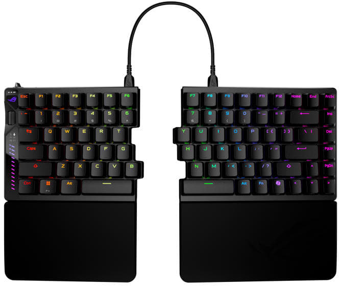 Клавіатура бездротова ігрова Asus ROG Falcata split 83key Magnetic Switch USB-A/WL/BT EN RGB Black - Фото 1