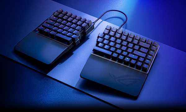Фото - Клавиатура беспроводная игровая Asus ROG Falcata split 83key Magnetic Switch USB-A/WL/BT EN RGB Black