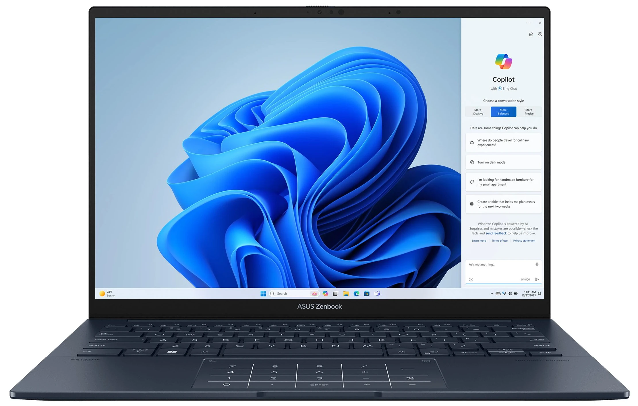 Ноутбук Asus Zenbook 14 UX3405CA-ST781X Ponder Blue