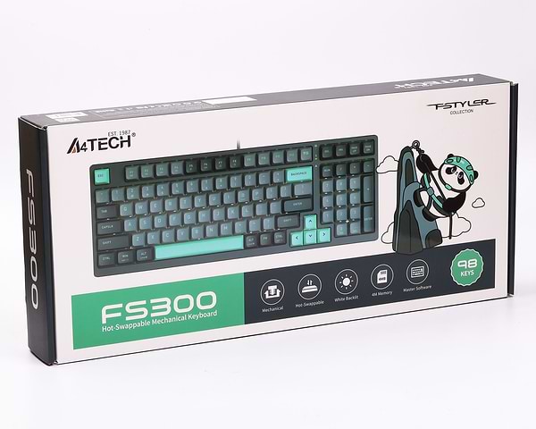 Фото - Клавіатура дротова ігрова A4tech FS300 (Panda Rock Climbing)