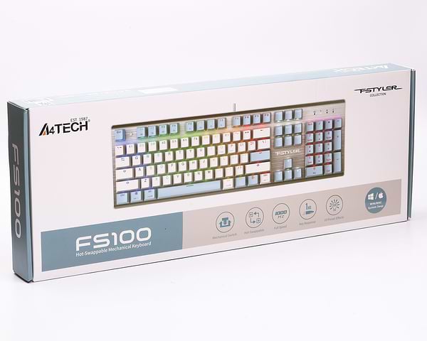 Фото - Клавіатура дротова ігрова A4tech FS100 (Icy Blue)