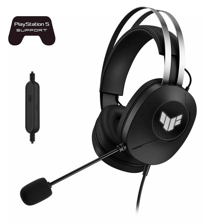 Гарнитура проводная игровая Asus TUF Gaming H1 GEN II, USB-A Black (90YH044B-BHUA00) - Фото 1