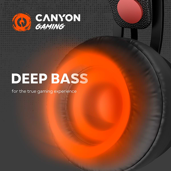 Фото - Гарнітура дротова ігрова Canyon GH-8A Black Orange (CND-SGHS8A)